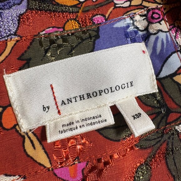 Anthropologie Vale Maxi Dress size XS petite XSP shirtdress retro floral - Picture 8 of 11